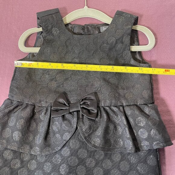 NWOT - Lydia Jane 2T Dress Sleeveless Black DOTS Tiered BOW - Picture 3 of 6